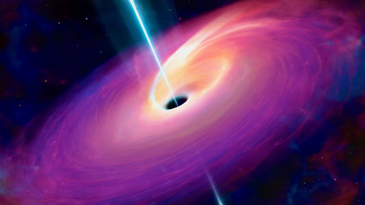 Artist's view of a luminous accretion disk around a compact object